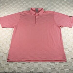 Fennec Fleur De Lis Cup Striped Golf Polo Shirt Men's‎ XL Red Performance